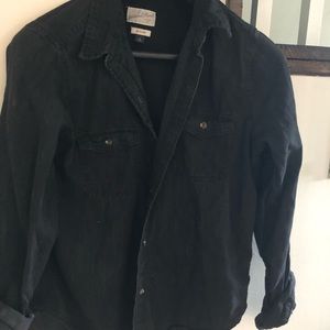 NWOT black denim button up